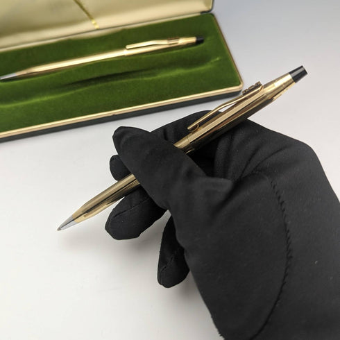 Vintage Cross (CROSS) 鍍金圓珠筆和鉛筆套裝(帶盒)